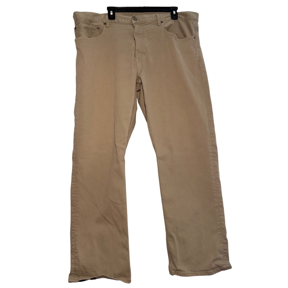 Cremieux Garment Dyed Comfort Stretch Khaki Pants Mens 42x30 Tan Straight Leg